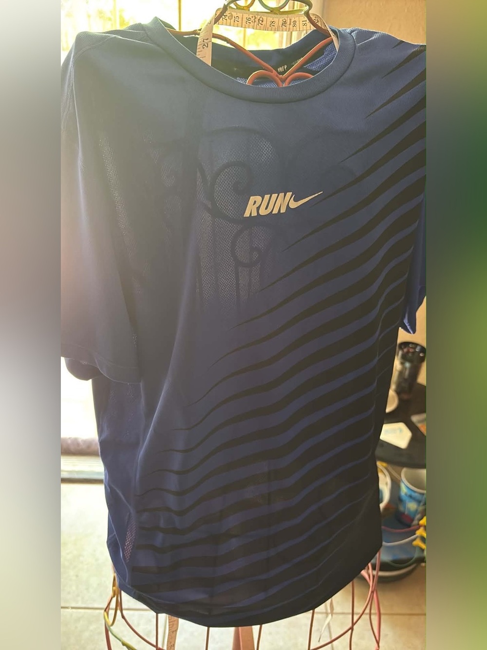 Nike Blue Run Short Sleeve Performance Shirt